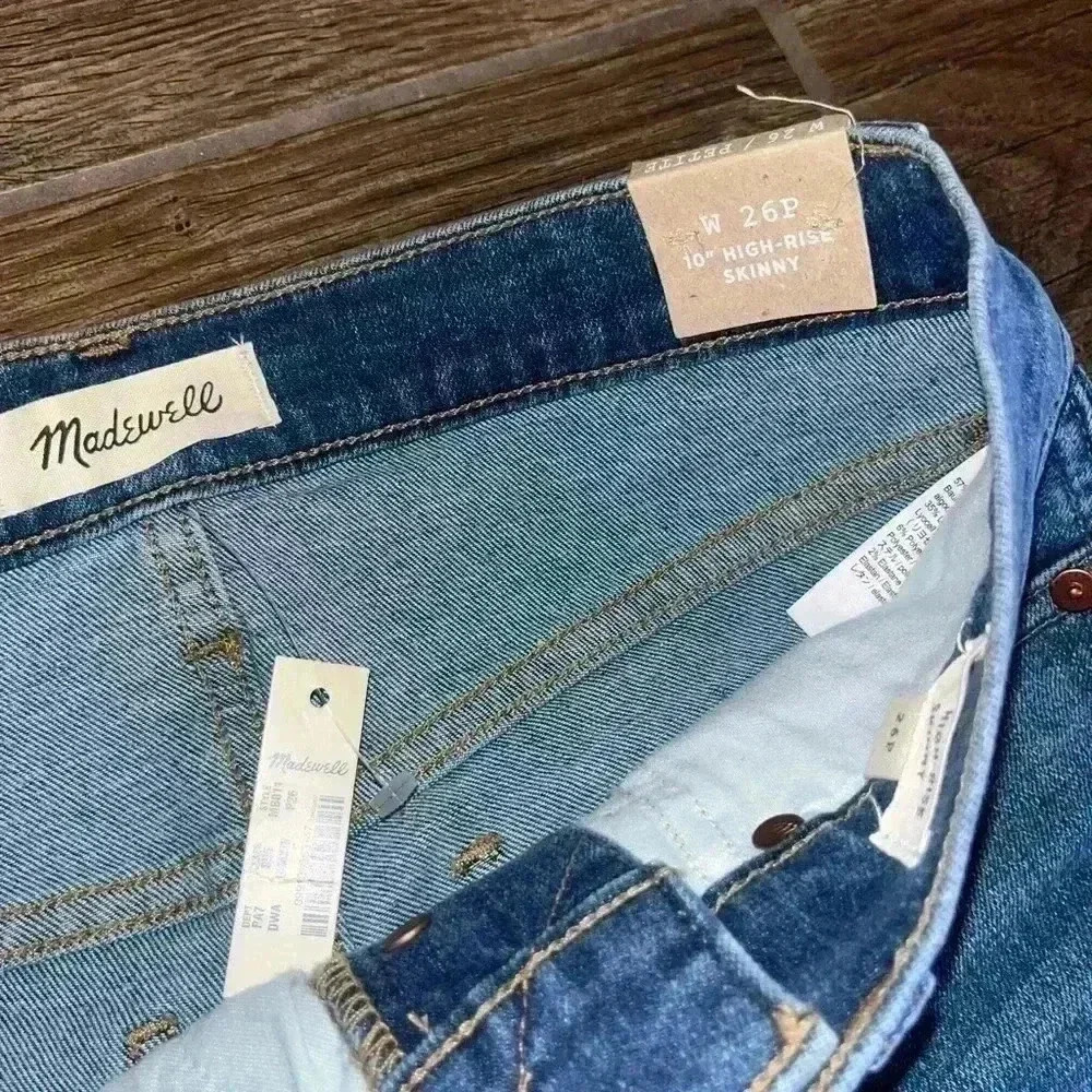 NWT Madewell 10" High-Rise Skinny JeansDewitt Wash: Button-Front TENCEL - Picture 5 of 6